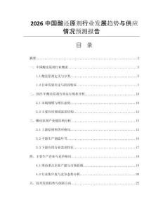 2026中國酸還原劑行業(yè)發(fā)展趨勢(shì)與供應(yīng)情況預(yù)測報(bào)告