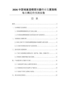 2026中國堵塞溜槽探測器行業發展策略與應用趨勢預測報告