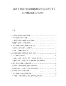 2025至2030中國高端數(shù)控機(jī)床進(jìn)口依賴度分析及國產(chǎn)替代突破點(diǎn)評估報(bào)告