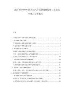 2025至2030中國高端汽車品牌消費趨勢與市場競爭格局分析報告