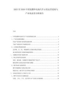 2025至2030中國氫燃料電池汽車示范運營進展與產(chǎn)業(yè)化前景分析報告
