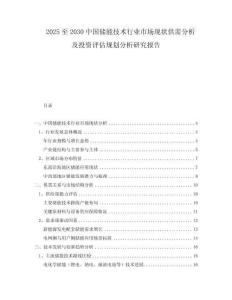 2025至2030中國(guó)儲(chǔ)能技術(shù)行業(yè)市場(chǎng)現(xiàn)狀供需分析及投資評(píng)估規(guī)劃分析研究報(bào)告