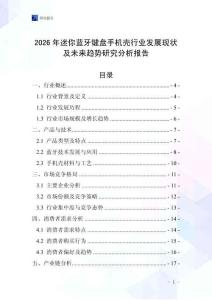 2026年迷你蓝牙键盘手机壳行业发展现状及未来趋势研究分析报告