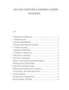 2025-2030中國瑞馬唑侖行業發展現狀與未來趨勢研究研究報告
