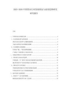 2025-2030中国重水行业发展状况与前景趋势研究研究报告