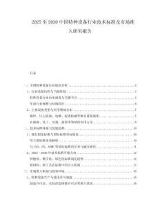 2025至2030中國特種設備行業(yè)技術標準及市場準入研究報告