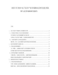 2025至2030電子支付產(chǎn)業(yè)市場格局分析及技術(shù)趨勢與競爭策略研究報(bào)告