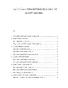 2025至2030中國鋰電銅箔極薄化技術(shù)突破與下游需求匹配度研究報告