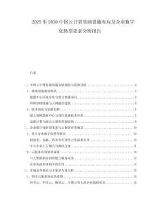 2025至2030中國(guó)云計(jì)算基礎(chǔ)設(shè)施布局及企業(yè)數(shù)字化轉(zhuǎn)型需求分析報(bào)告