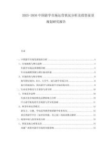 2025-2030中國游學(xué)市場運營狀況分析及投資前景規(guī)劃研究報告