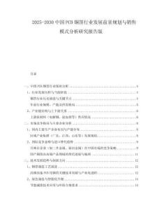 2025-2030中國(guó)PCB銅箔行業(yè)發(fā)展前景規(guī)劃與銷售模式分析研究報(bào)告版