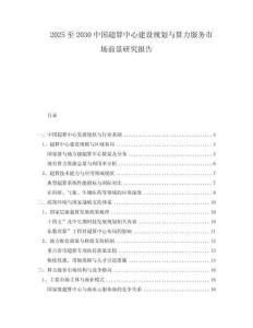2025至2030中國超算中心建設規劃與算力服務市場前景研究報告