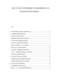 2025至2030中國冷鏈物流行業(yè)基礎(chǔ)設(shè)施布局與生鮮電商協(xié)同發(fā)展分析報(bào)告