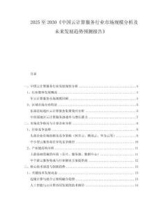 2025至2030《中國(guó)云計(jì)算服務(wù)行業(yè)市場(chǎng)規(guī)模分析及未來(lái)發(fā)展趨勢(shì)預(yù)測(cè)報(bào)告》