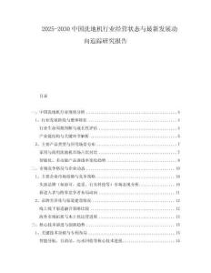 2025-2030中國洗地機行業(yè)經(jīng)營狀態(tài)與最新發(fā)展動向追蹤研究報告