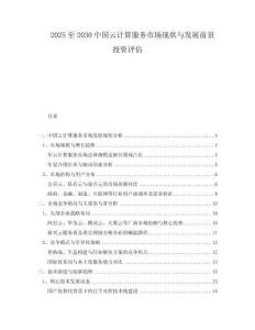 2025至2030中國云計算服務(wù)市場現(xiàn)狀與發(fā)展前景投資評估