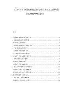 2025-2030中國(guó)螺栓閥蓋閥行業(yè)市場(chǎng)發(fā)展趨勢(shì)與前景展望戰(zhàn)略研究報(bào)告