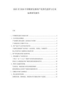 2025至2030中國(guó)精密儀器國(guó)產(chǎn)化替代進(jìn)程與行業(yè)標(biāo)準(zhǔn)研究報(bào)告