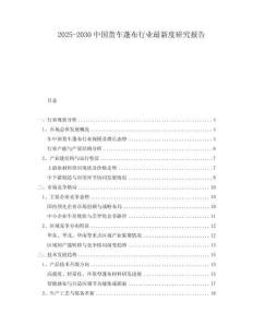 2025-2030中國貨車蓬布行業(yè)最新度研究報告