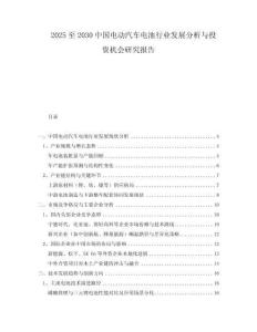2025至2030中國電動汽車電池行業(yè)發(fā)展分析與投資機(jī)會研究報告