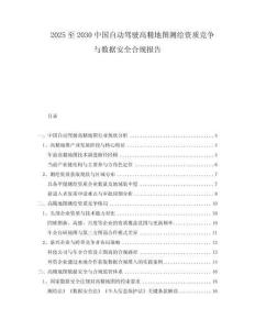 2025至2030中國自動駕駛高精地圖測繪資質(zhì)競爭與數(shù)據(jù)安全合規(guī)報告