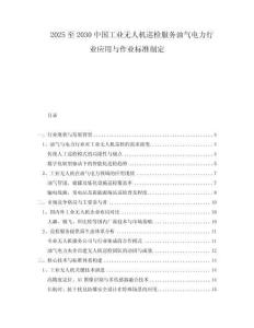 2025至2030中國工業(yè)無人機巡檢服務油氣電力行業(yè)應用與作業(yè)標準制定