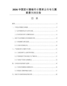2026中國定時器板行業(yè)需求態(tài)勢與發(fā)展前景預(yù)測報告