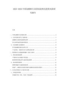 2025-2030中國(guó)衣帽柜行業(yè)供需趨勢(shì)及投資風(fēng)險(xiǎn)研究報(bào)告