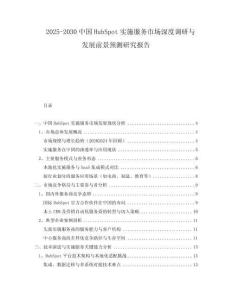 2025-2030中國(guó)HubSpot實(shí)施服務(wù)市場(chǎng)深度調(diào)研與發(fā)展前景預(yù)測(cè)研究報(bào)告