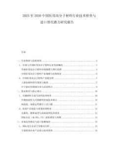 2025至2030中國醫(yī)用高分子材料行業(yè)技術(shù)壁壘與進(jìn)口替代潛力研究報告