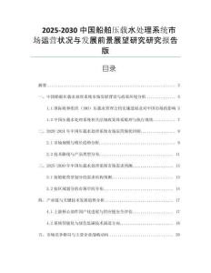 2025-2030中國船舶壓載水處理系統(tǒng)市場運(yùn)營狀況與發(fā)展前景展望研究研究報(bào)告版