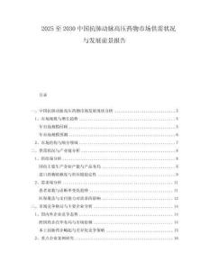 2025至2030中國(guó)抗肺動(dòng)脈高壓藥物市場(chǎng)供需狀況與發(fā)展前景報(bào)告