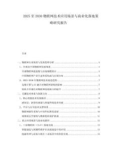 2025至2030物聯(lián)網(wǎng)技術(shù)應(yīng)用場景與商業(yè)化落地策略研究報告