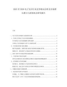 2025至2030電子支付行業(yè)競爭格局分析及市場增長潛力與投資機會研究報告