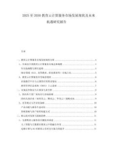 2025至2030教育云計(jì)算服務(wù)市場(chǎng)發(fā)展現(xiàn)狀及未來(lái)機(jī)遇研究報(bào)告