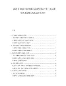 2025至2030中國智能電表通信模塊行業(yè)技術(shù)標(biāo)準(zhǔn)更新及海外市場拓展分析報告