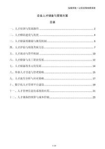 企業(yè)人才儲(chǔ)備與管理方案