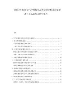 2025至2030空氣凈化行業(yè)品牌建設(shè)分析及形象塑造與市場(chǎng)影響力研究報(bào)告