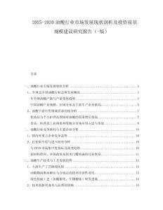 2025-2030油酸行業(yè)市場發(fā)展現(xiàn)狀剖析及投資前景規(guī)模建議研究報告（-版）