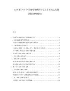 2025至2030中國(guó)自動(dòng)駕駛汽車(chē)行業(yè)市場(chǎng)現(xiàn)狀及投資前景預(yù)測(cè)報(bào)告