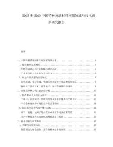 2025至2030中國特種玻璃材料應(yīng)用領(lǐng)域與技術(shù)創(chuàng)新研究報告