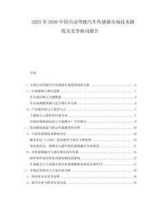 2025至2030中國(guó)自動(dòng)駕駛汽車(chē)傳感器市場(chǎng)技術(shù)路線及競(jìng)爭(zhēng)格局報(bào)告