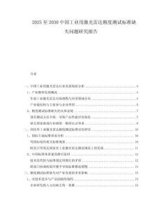 2025至2030中國(guó)工業(yè)用激光雷達(dá)精度測(cè)試標(biāo)準(zhǔn)缺失問(wèn)題研究報(bào)告