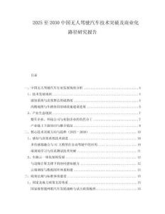 2025至2030中國無人駕駛汽車技術(shù)突破及商業(yè)化路徑研究報(bào)告