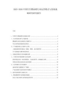 2025-2030中國汽車燃油箱行業(yè)運(yùn)營模式與發(fā)展戰(zhàn)略研究研究報(bào)告