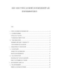 2025-2030中國(guó)壓力注射器行業(yè)市場(chǎng)發(fā)展趨勢(shì)與前景展望戰(zhàn)略研究報(bào)告