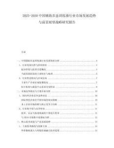 2025-2030中國輔助步態(tài)訓(xùn)練器行業(yè)市場發(fā)展趨勢與前景展望戰(zhàn)略研究報告