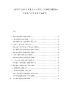 2025至2030中國半導體材料進口依賴度分析及本土化生產(chǎn)投資風險評估報告