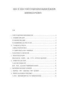 2025至2030中國汽車線控系統(tǒng)市場現(xiàn)狀發(fā)展趨勢及投資機會評估報告