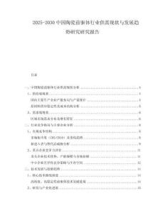 2025-2030中國陶瓷前驅(qū)體行業(yè)供需現(xiàn)狀與發(fā)展趨勢研究研究報告
